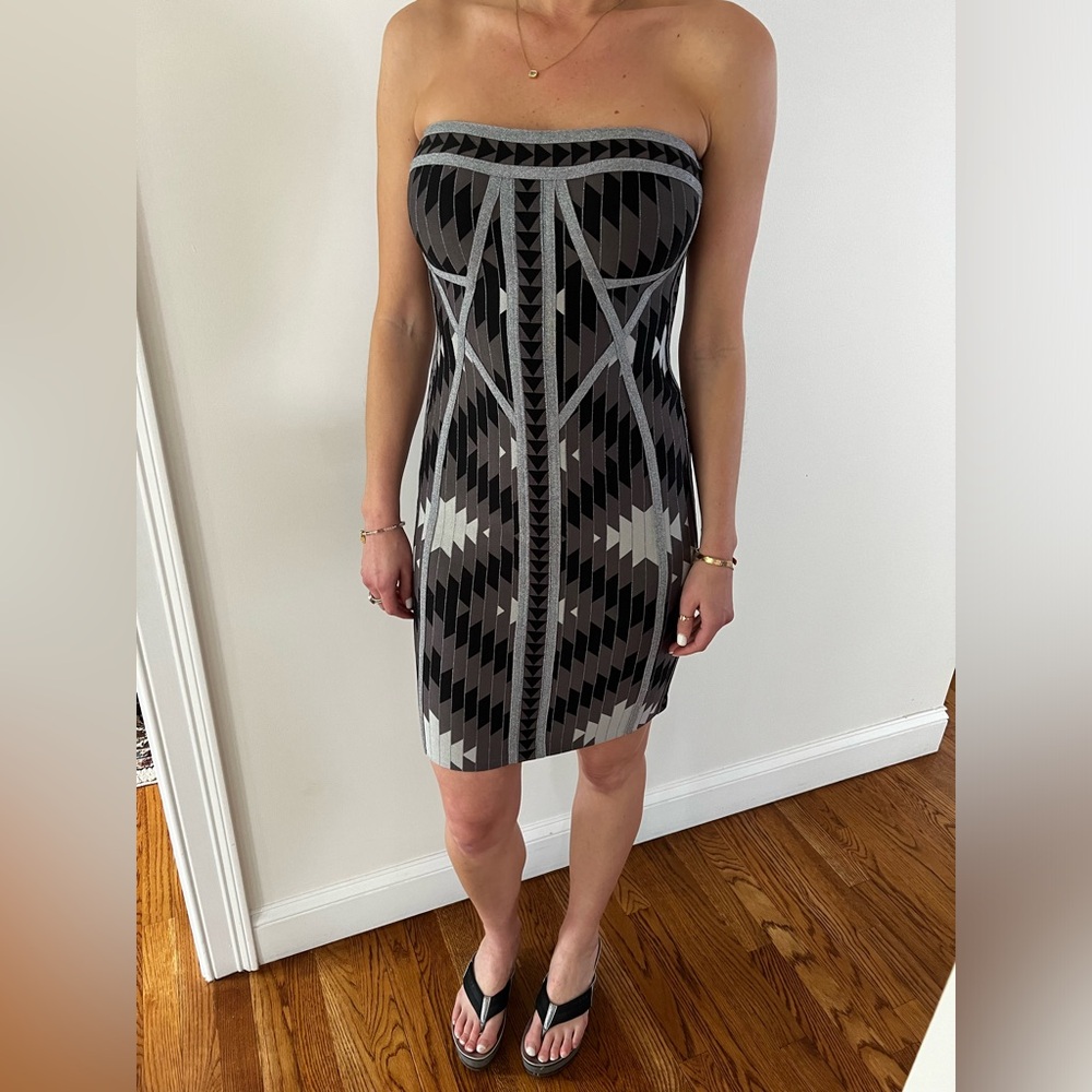 Herve Leger Printed Mini Dress